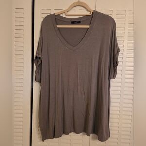 Casual V-Neck Olive  Top
